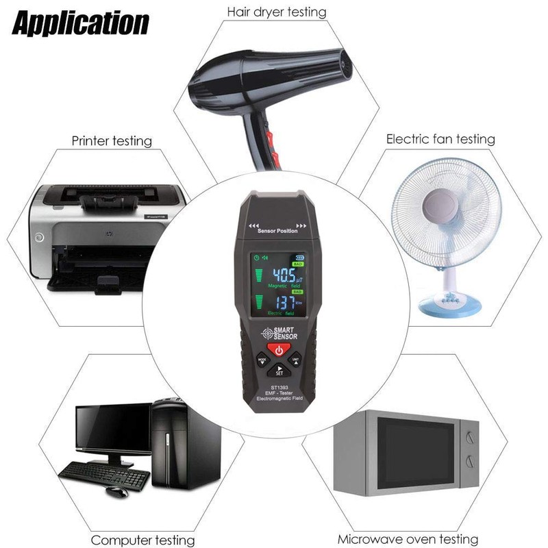 EMF Meter KKmeter Electromagnetic Field Radiation Detector with Digital LCD