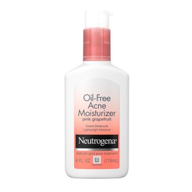 Neutrogena Hidratante para acné sin aceite, tratamiento de acné con ácido salicílico de 0.5%, loción facial de pomelo rosa para brotes, no grasa y no comedogénica, 4 onzas líquidas