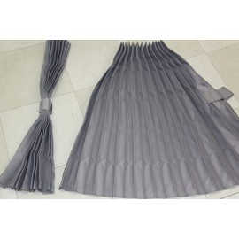 Dark Grey Pleated Truck Curtain Side Curtains 100cm W x 80cm L (2 Panels) First Class Blackout Behind Bed Sun Blackout Curtains for Car Camper