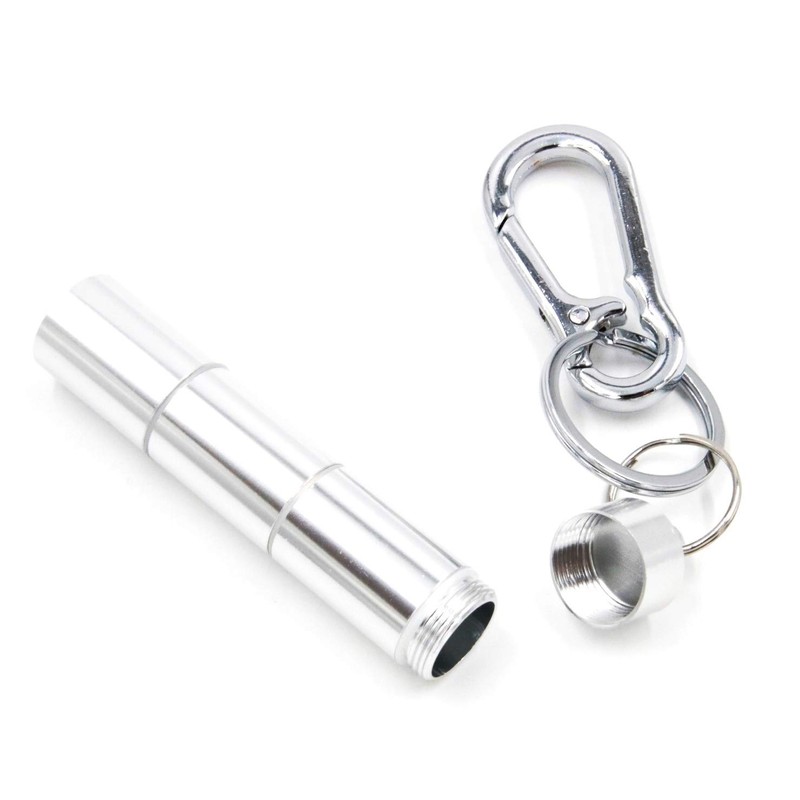 XP Design Portable Pill Case Necklace Pendant Keychain Aluminum Stainless