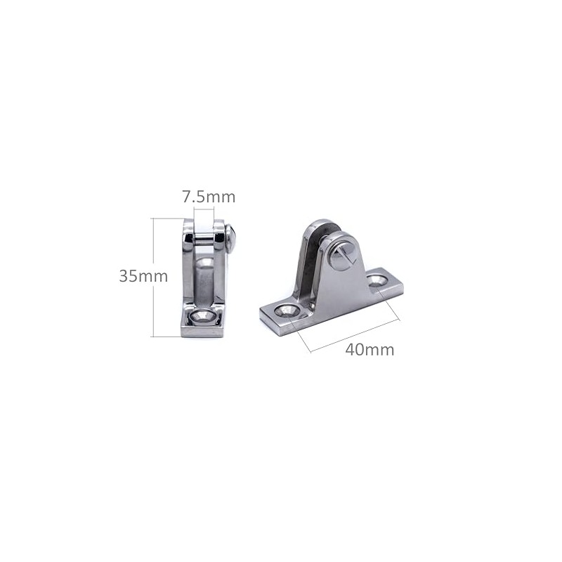 2pcs Bimini Deck Hinge Mount 90° Stainless Steel Marine Grade
