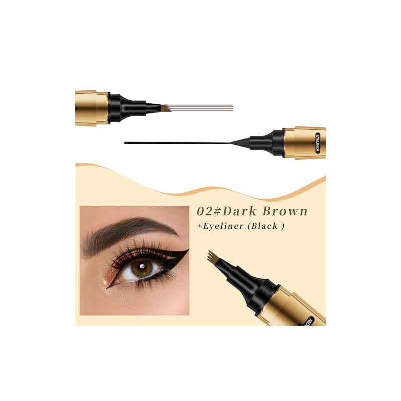 Zamus 2 en 1 Lapiz de Cejas y Delineador Ojos