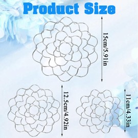 loghohu 3 Pcs Flower Arrangement Holder, Flower Grid for Vase 4/5/6 Inch Stainless Steel Frog Flowers Grid for Floral Plant Vase Stems Bouquets Plant Fixation (3 Sizes)
