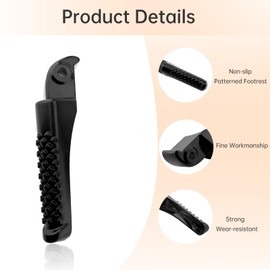 Windance Powersports Foot Pedal Kit, Aluminum Alloy Mini Bike Foot Pegs Fit for Coleman CT200U Trail 200 CT200U-EX BT200X CT100U CC100X 97cc 100cc 3.0hp 196cc 200cc 6.5hp (Black)