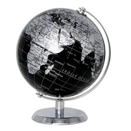 Topglobe 14 cm Metallic Globe - English Map - Educational/Geographical/Decoration - With a Metal Base - in English Language