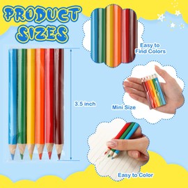Cholemy 100 Sets Mini Colored Pencils 3.5 Inch Portable Short Color Pencil Bulk Coloring Pencils Pre Sharpened Drawing Colored Pencil for Kids Children Painting Classroom, 6 Assorted Colors