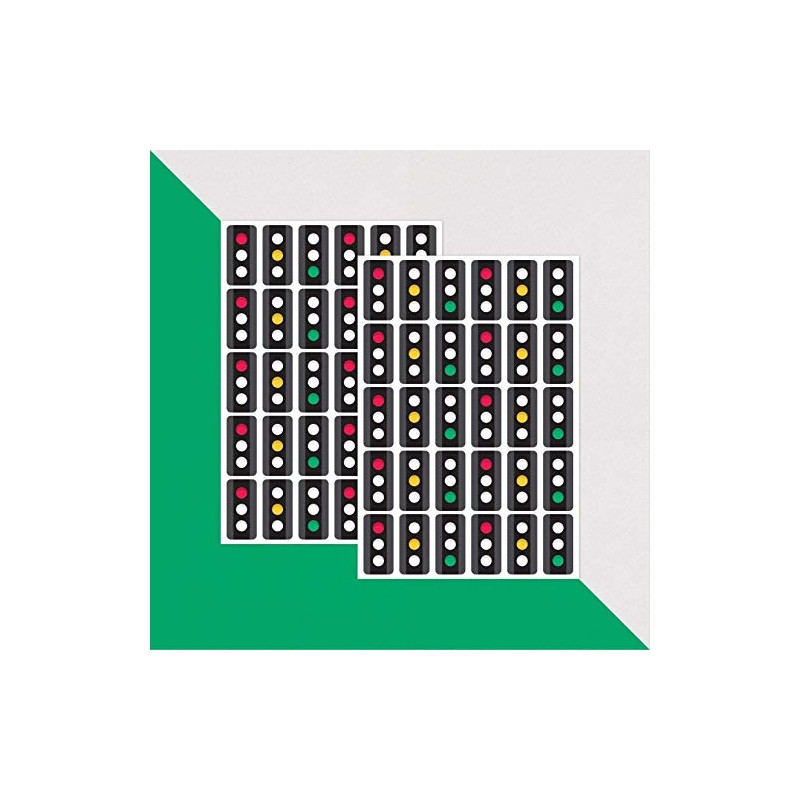 PAPERZIP - Traffic Light Stickers (Red, Amber and Green) for