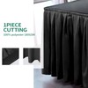 Surmente 10 Pack Black Table Skirt, 14ft Polyester Tablecloth for