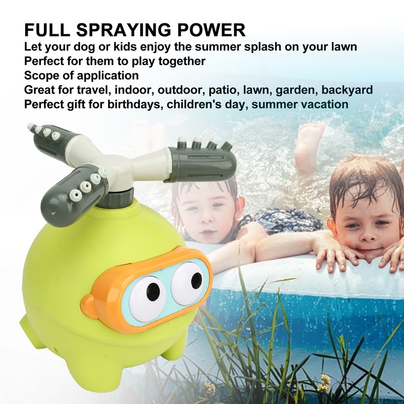Kids Water Spray Sprinkler Rotatable Cute Frog Shape Outdoor Water