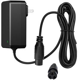 24V Electric Scooter Charger Compatible with Razor E300, E200, E100, PR200, MX350,Sports Mod, Pocket Mod, Dirt Quad, 3 Prong Inline Female Battery Power Cord with LED Light