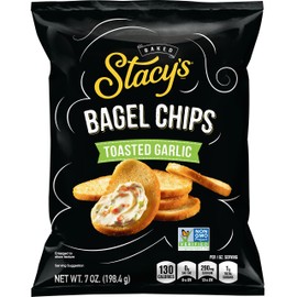 Stacy's Toasted Garlic Flavored Bagel Chips, 7 Ounce Bags (Pack of 12)