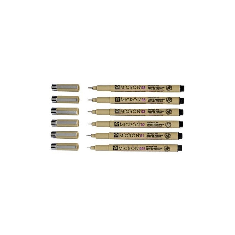 SAKURA Pigma Micron Fineliner Set, Exclusive 4+2 Offer, Premium Archival