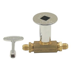 Dreffco 3/8" Low Flow Chrome Keyed Main Shut Off Ball Valve for LP or NG Fire Pits