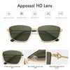 Appassal Retro Polarized Sunglasses Vintage Rectangular Metal Frame Sun Glasses