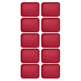 MRX Solutions Replacement Lid for 6-CUP Pyrex Cover Rectangle (6.75" x 8.75") RED (10-Pack)