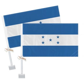 2 PCS Honduras Car Flag,Honduran National Decor,Two Layer Digital Printed 150D Banner For Car Vechile Truck