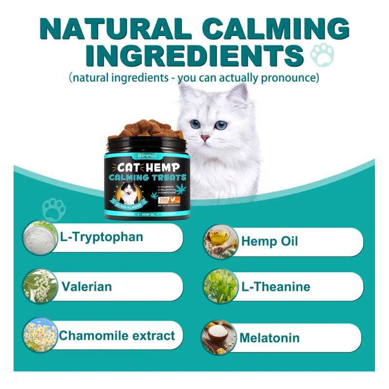 Premios Calmantes Para Gato Sabor Pollo (200 Pzs) Oimmal