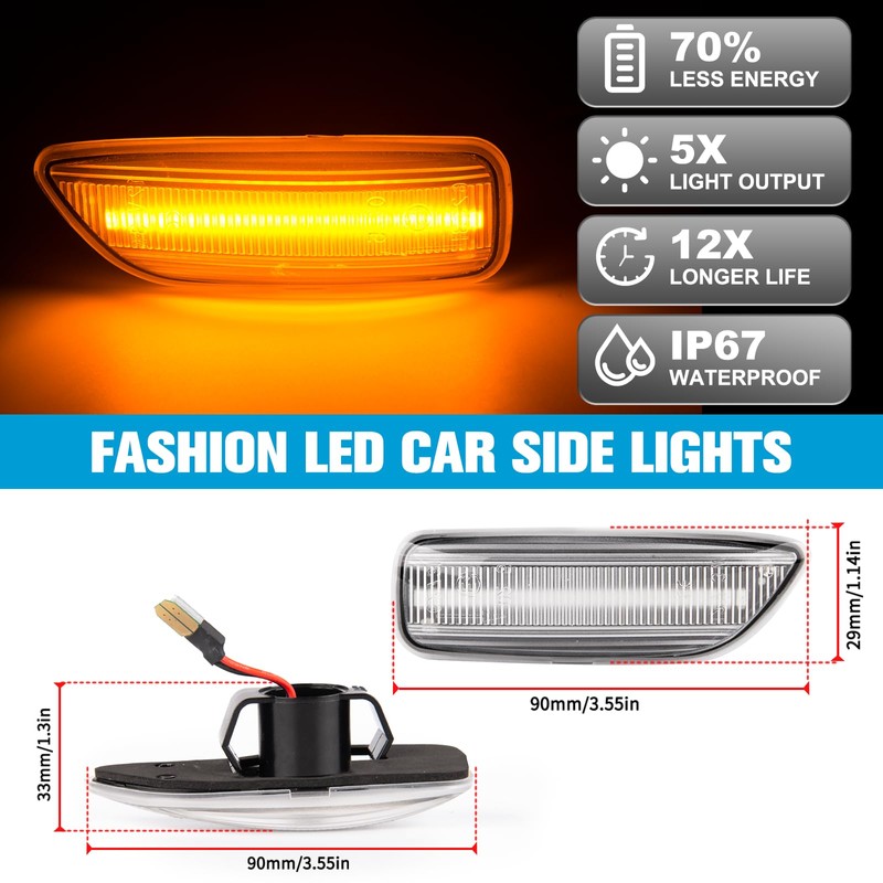 POPMOTORZ LED Side Indicator Indicator for S60 S80 V70 II