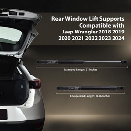 Rear Window Lift Supports Compatible with Jeep Wrangler 2018 2019 2020 2021 2022 2023 2024 Struts Gas Springs Shocks (Pack of 2) OEM # 68282670AA，PM4315