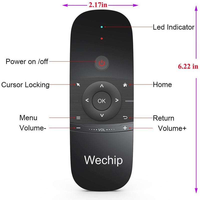 Upgrade WeChip W1 Air Mouse Romote Control with Keyboard，IR/RF TV