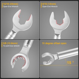 Gulfmew 2 in 1 Plumber Wrench for Faucet Valve, Angle Stop Wrench Replacement for 27023 Model 2002, Plumbing Tools for Straight Stops, Faucet Nuts, and Spigots