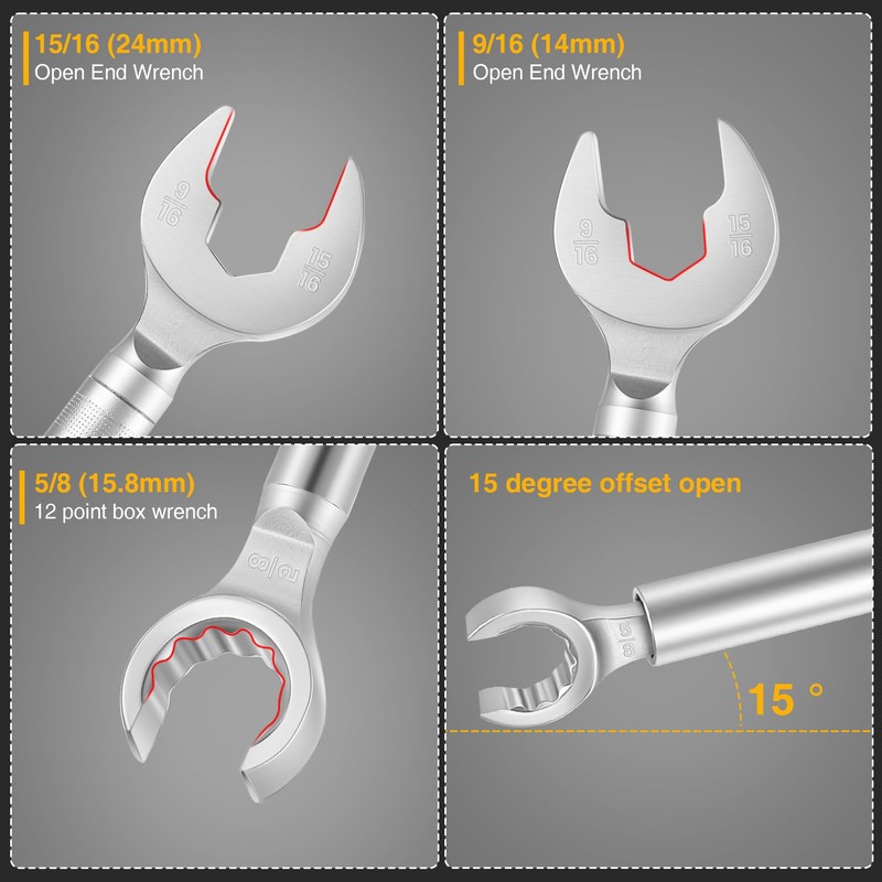 Gulfmew 2 in 1 Plumber Wrench for Faucet Valve, Angle