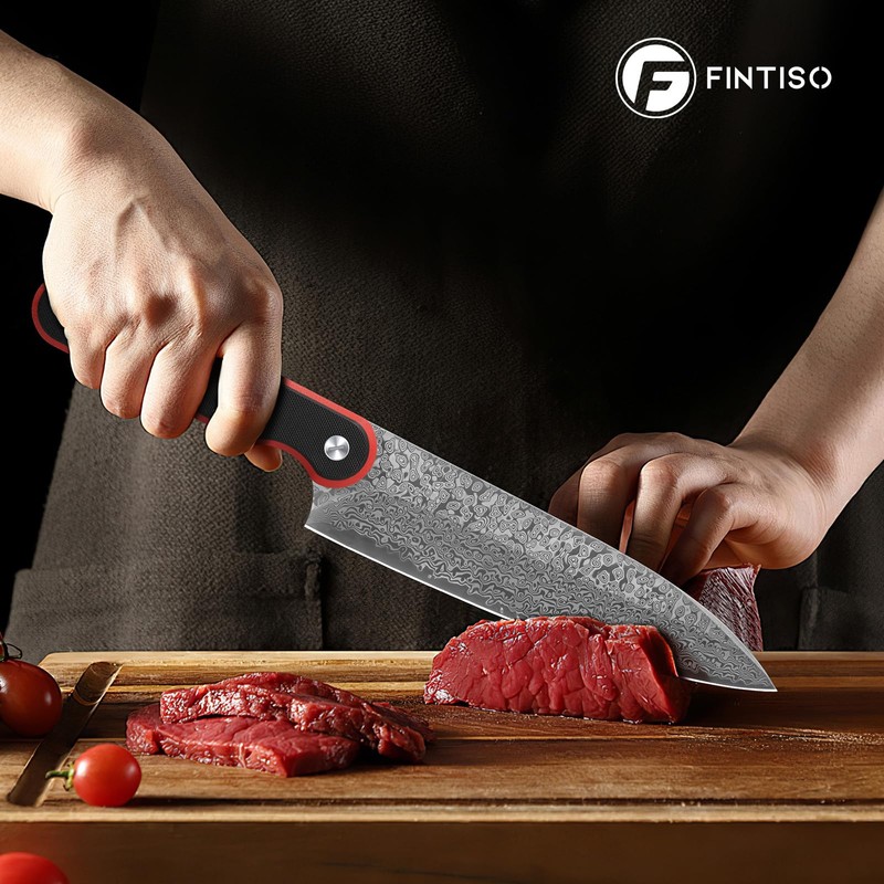 FINTISO Chef Knife 8 Inch, Professional 67-Layer Damascus Stainless Steel