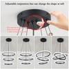 O'NEELDY Modern 3 Ring LED 52W Black Pendant Light with