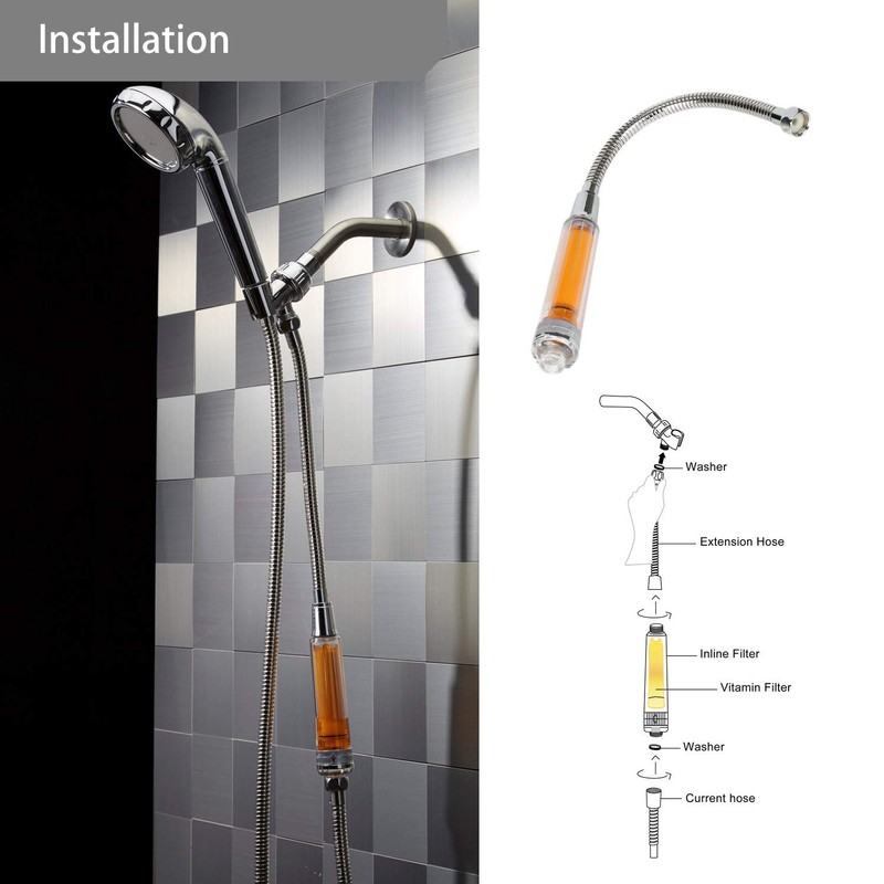 VitaPure VCF-50V Ultra Compact Vitamin C Inline Shower Filter aka