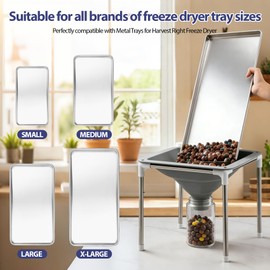 Extra Large Silicone Funnel Compatible with Harvest Right Freeze Dryer, 4-Level Height Adjustable & Collapsible, Wide Mouth Design Fits All Dryer Tray Sizes, Convenient for Mason Jars and Mylar Bags