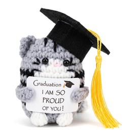 GADITIEK Graduation Gifts Her 2026, Inspirational Positive Duck with Cap and Greeting Card, Funny Emotional Support Pickle Gifts, High School University Graduation Her Him (Cat)