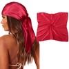 AWAYTR 35" Large Square Satin Head Scarf - Silk Hair