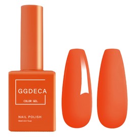GGDECA 15ml Orange Gel Nail Polish, 1Pcs Neon Orange Gel polish, Bright Orange Nail Polish Gel, High Gloss U V Soak Off Nail Gel Polish, DIY Sparkle French Manicure Salon