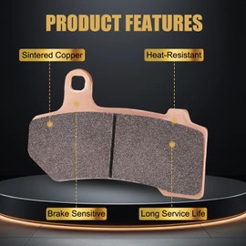 S SYUU Motorcycle Front Rear Severe Duty Sintered Metal Brake Pads Aftermarket Part compatible with/for Suzuki GSXR 600 GSXR 750 2004-2005 GSXR 1000 FA379F FA254R