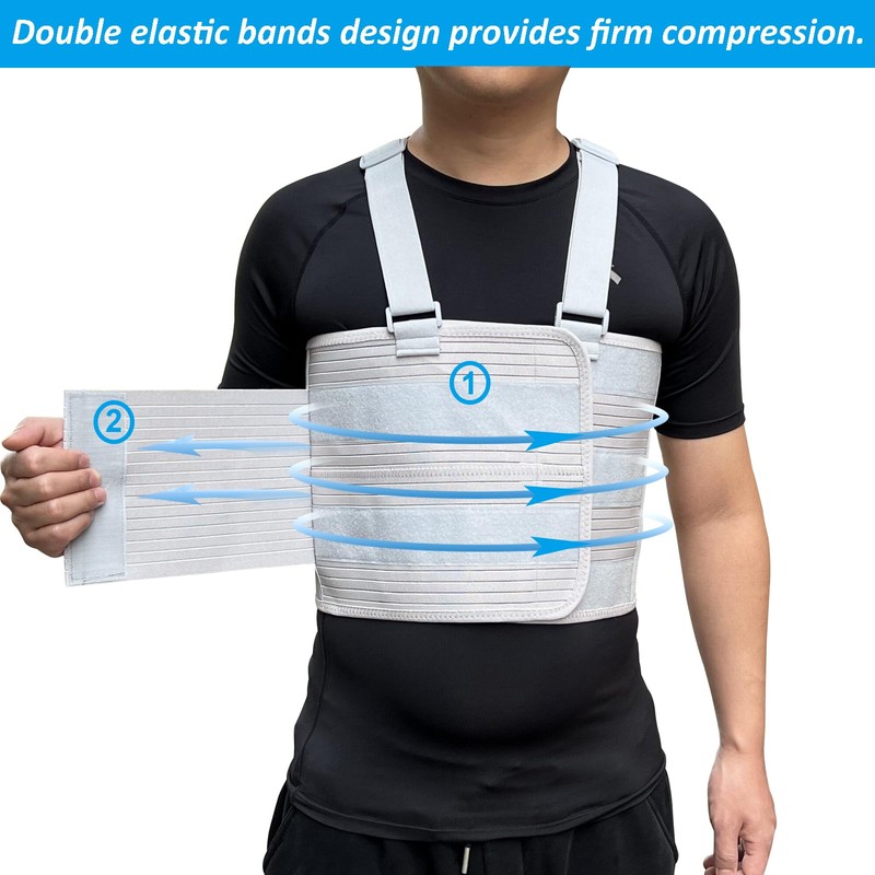 Rib Injury Chest Binder Brace for Cracked Ribs - Elastic