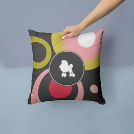 Caroline's Treasures KJ1106PW1414 Poodle Decorative Canvas Fabric Pillow, Large, Multicolor