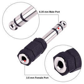 eBoot 6.35mm to 3.5mm Adapter 6.35 mm (1/4 Inch) to 3.5 mm (1/8 Inch) Adapter Female Stereo Audio Earphone Jack Adapter, 5 Pieces, Black