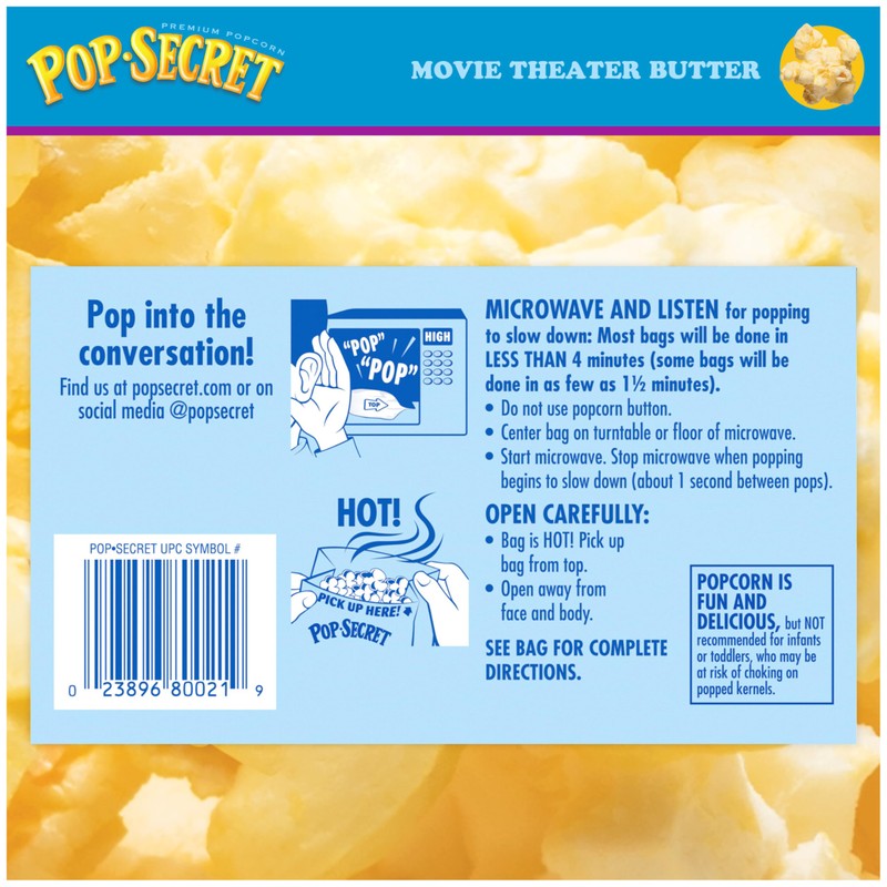 Pop Secret Microwave Popcorn, Movie Theater Butter Flavor, 1.75 Oz
