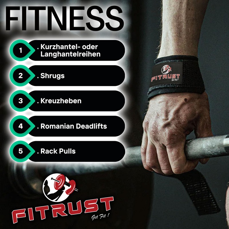 Fitrust Lifting Straps (Padded) for Men & Women Deadlift Straps