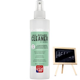 IMPRESA Chalkboard Cleaner Spray - 8 oz, White, Dry Erase - Non-Toxic Dry Erase Spray Cleaner for Chalk, Liquid Chalk & Marker - Whiteboard & Blackboard Cleaner - Made in USA