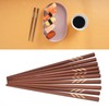 Wooden Chopsticks Japanese Style Rectangular Red Sandalwood Inlaid Boxwood Reusable