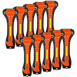 ZHSX Safety Hammer, 10 Pack Car Emergency Escape Tool Car Window Breaker and Seat Belt Cutter with Light Reflective Tape for Family Car Life Saving Survival Kit
