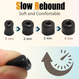 Memory Foam Earbuds Tips Replacement Ear Tips with Storage Box Isolation Noise Anti-Slip fit 4.5mm-6.3mm Nozzle in-Ear Earphones