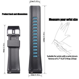 MCXGL Resin Strap Suitable for Caiso G-Shock GA-2000 PRG-600 650 PRW-6600 Mens Rubber Sports Waterproof 24mm Bracelet Watch Band Accessories(Blue black)