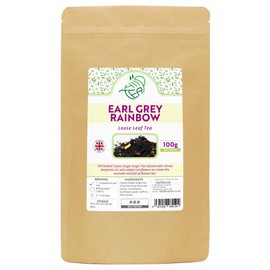 Earl Grey Rainbow - Premium Loose Leaf Tea Infused With Bergamot Oil - with Saffron & Cornflowers & Sunflowers & Rose (Rainbow, 100g)
