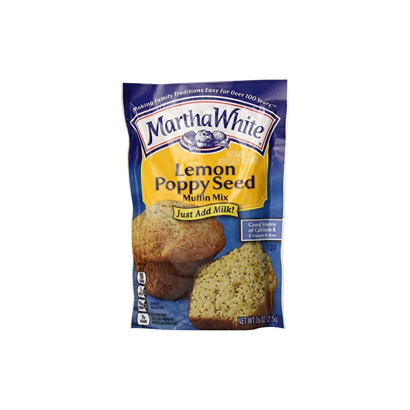 Martha White Lemon Poppy Seed Muffin Mix, 7.6-Ounce (Pack of