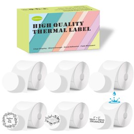 M110 50mm Circle Thermal Labels, 1.97'' Round Label Maker Tape Refill, Weatherproof Thermal Stickers for Phomemo M110, Supvan T50M Pro (White, 1.97'' D(50mm D) 200Labels/Rolls)