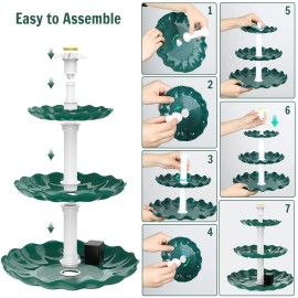 AISITIN 3 Tiered Bird Bath with 3.5W Solar Pump for Bird Bath, Garden Decoration
