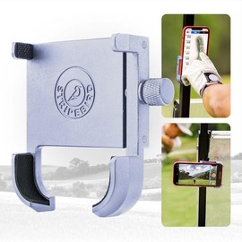 Stripebird Original Magnetic Golf Cart Phone Holder (SilverBlue), Golf Caddy, Coolest Golf Cart Accessories, Cool Golf Gadgets, Slim Smartphone Mount