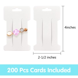 Mototo 200 PCS Hair Clip Bow Display Cards Hair Barrettes Jewelry Display Holder Rectangle Paper Cardboard for Hair Accessories Display and Organizing, 4 x 2-1/2 Inches (White)